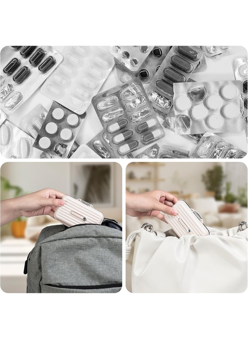 Bukela Travel Pill Organizer Box, 7 Compartments Portable Mini Pill Case, Daily Medication Organizer Storage Pill Container for Pocket Pharmacy(Pearly White, S) - Image 5