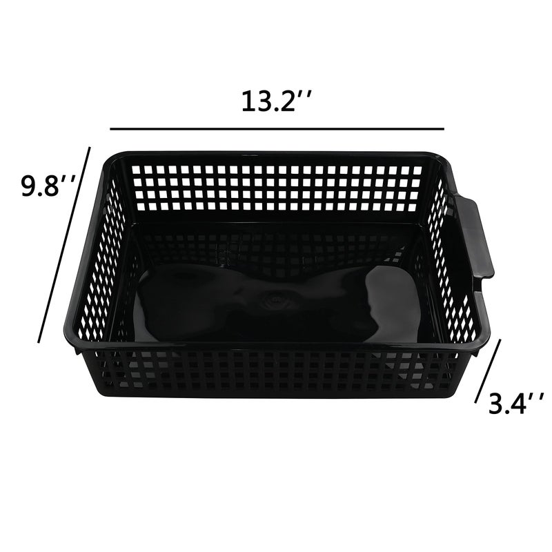Begale 6-Pack Desktop Storage Basket for Office Supplies, File, Letter and Document Organizer, Black - Image 2