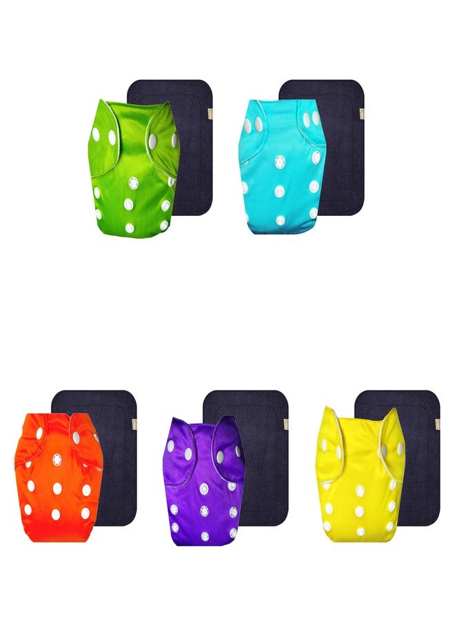 Dumbledo Lite Cloth Diaper with Gray Insert (Pack of 5) | Hypoallergenic | Leakproof | Travel Friendly | Designed by Moms | 3 Months - 2 Years | Unisex Baby - Image 1