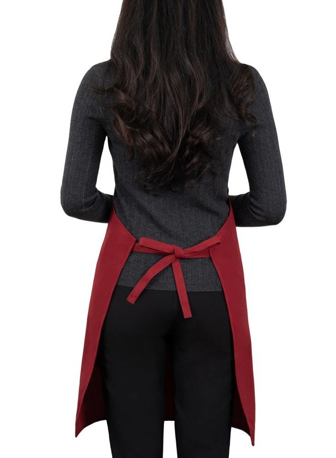 LOYGLIF Apron for Men Women with Adjustable Straps and Large Pockets, Canvas Cotton Cooking Kitchen Chef Aprons Waterproof, Red, M-L-XL - Image 5