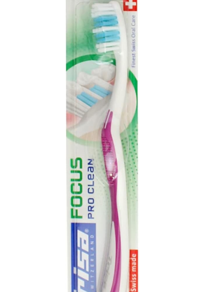 TRISA فرشاة أسنان تريزا فوكوس برو كلين سوفت للبالغين مع غطاء سفر - أفضل رعاية فموية سويسرية - Image 4