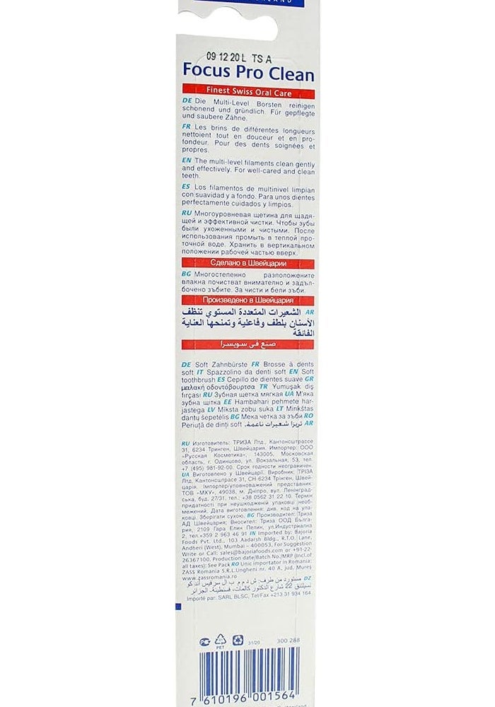 TRISA فرشاة أسنان تريزا فوكوس برو كلين سوفت للبالغين مع غطاء سفر - أفضل رعاية فموية سويسرية - Image 5