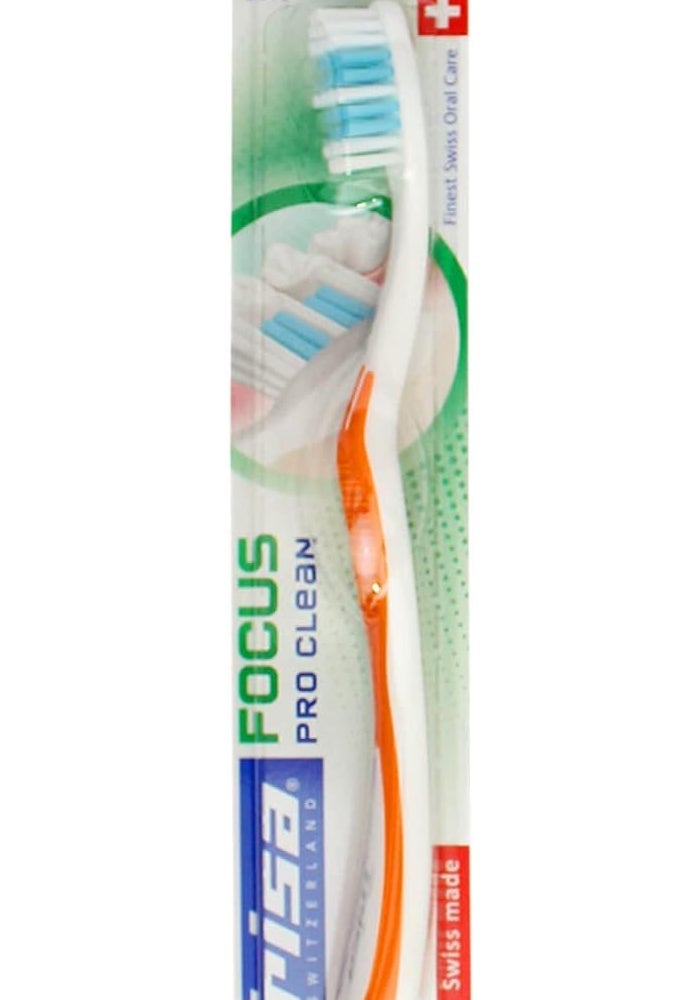 TRISA فرشاة أسنان تريزا فوكوس برو كلين سوفت للبالغين مع غطاء سفر - أفضل رعاية فموية سويسرية - Image 3