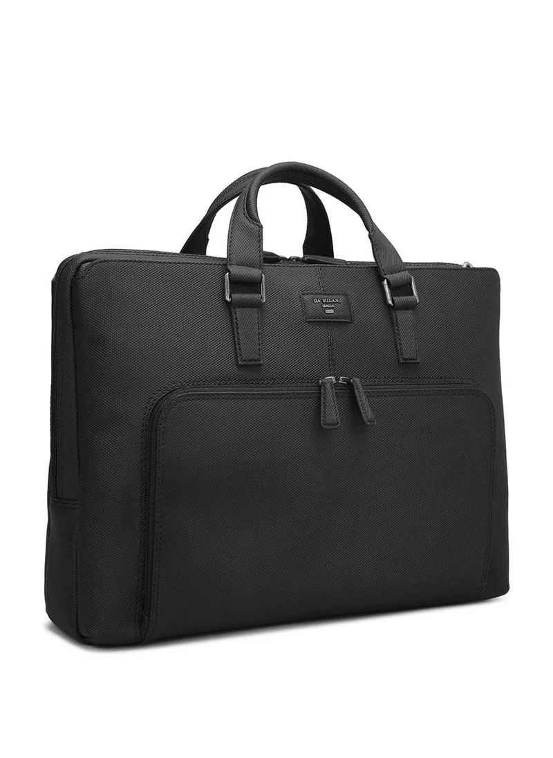 Da Milano Da Milano Genuine Leather Black Laptop Bag