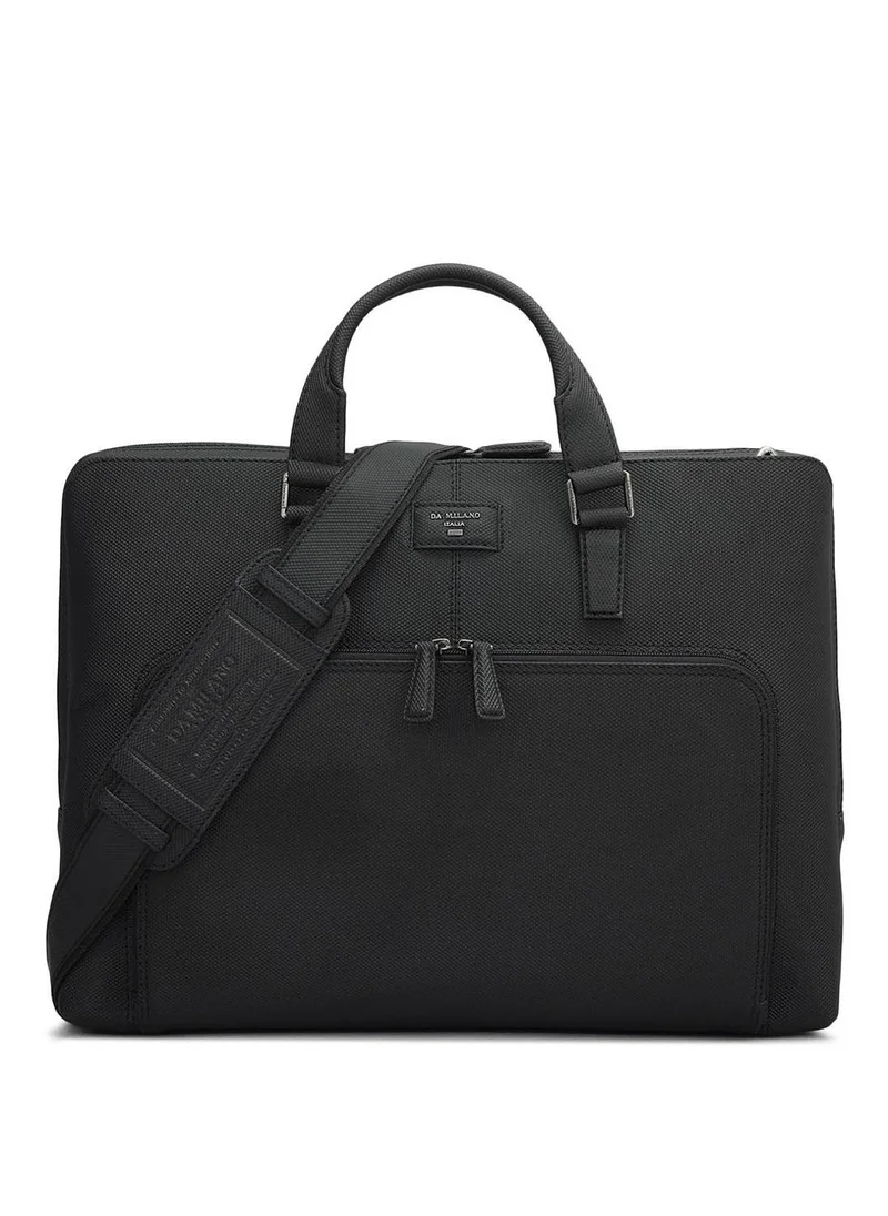 Da Milano Da Milano Genuine Leather Black Laptop Bag