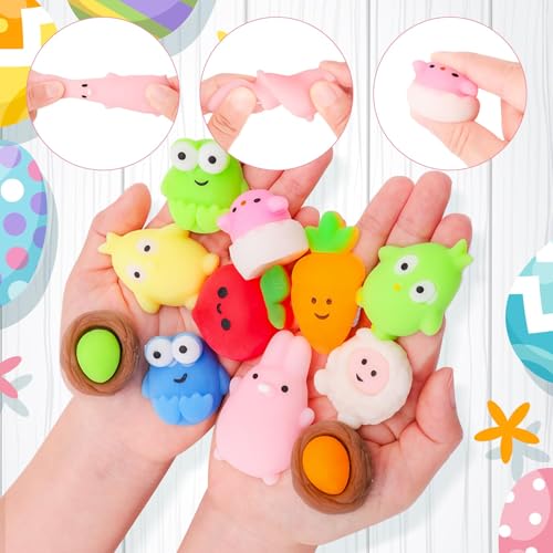 Garma 40pcs Easter Filled Eggs with 40pcs Mochi Squishies Toys and 40pcs Kawaii Tattoos Basket Egg Stuffers Stress Relief Toys for Kids Easter Egg Hunt Fillers Party Favor Classroom Prize Supplies - Image 5
