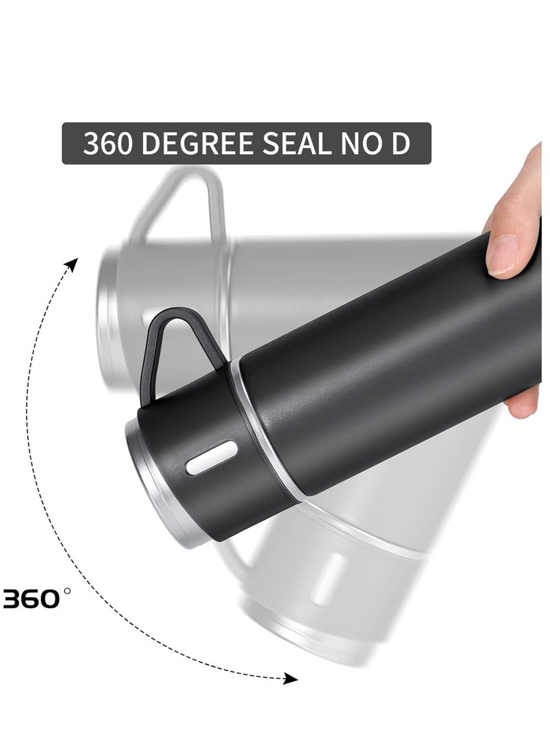 ELTRAZONE 500ml/17 OZ Stainless Steel Thermo Bottle with 3 Cups, Insulated Coffee Water bottle for Hot and Cold Drinks, Vacuum Flask Set  - Image 5