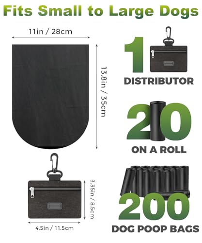 Charmount 200 Count Dog Poop Bags Rolls with Zippered Pouch Dispenser Holder, Extra Thick Leak-Proof Unscented Waste Bags, Coreless Easy Load for Small to Large Dogs - Image 2