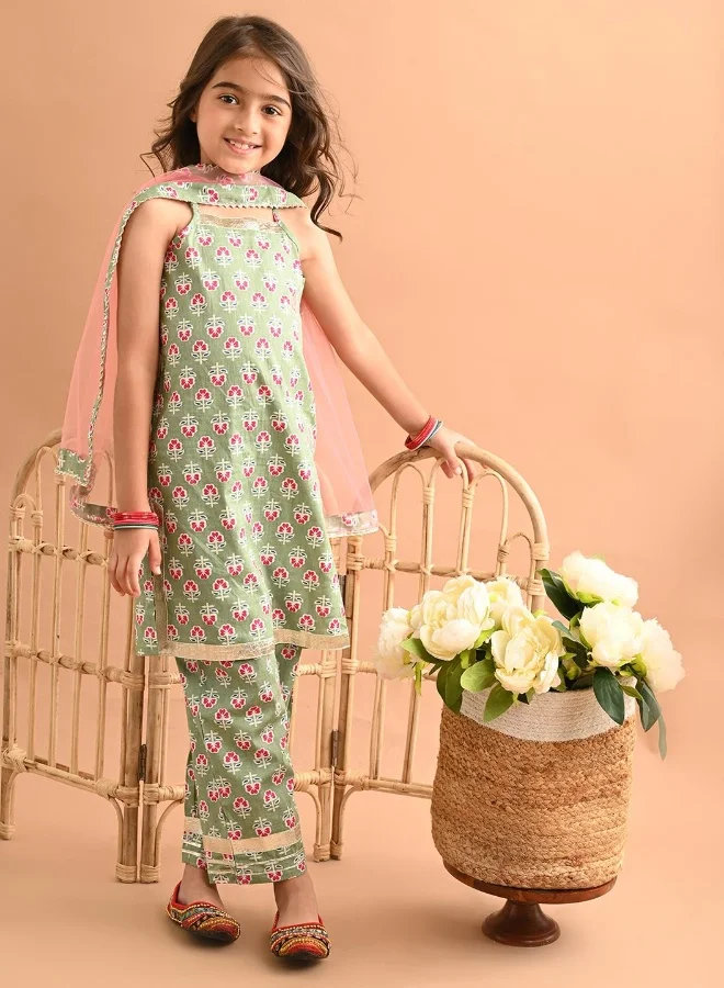 LILPICKS Printed Kurta Sharara Set