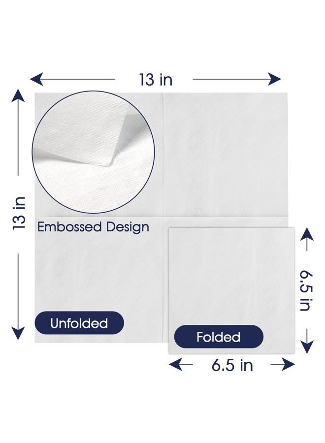 JollyPack 2000 Count White Paper Napkins - 1-Ply 6.5 x 6.5 Folded Bulk Disposable Beverage Cocktail Napkins, Dinner Paper for Restaurants, Bars and Parties - 13 x 13 Unfolded - Image 2