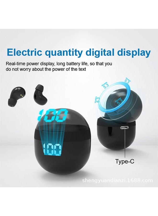 Gecomo Wireless Earbuds, Small Mini Invisible Earbuds, Work Wireless Bluetooth Tiny Low Profile Micro Smallest Discreet Earbuds Hidden for Work Small Ear Buds Tiny Mini Invisible Headphones Discreet Hidden Headphones (Black) - Image 3