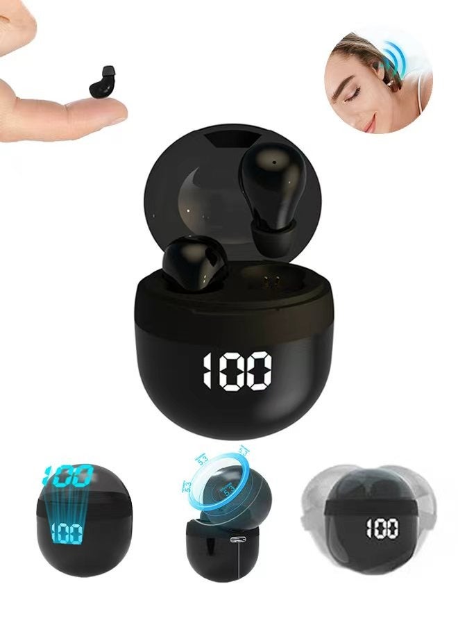 Gecomo Wireless Earbuds, Small Mini Invisible Earbuds, Work Wireless Bluetooth Tiny Low Profile Micro Smallest Discreet Earbuds Hidden for Work Small Ear Buds Tiny Mini Invisible Headphones Discreet Hidden Headphones (Black) - Image 1