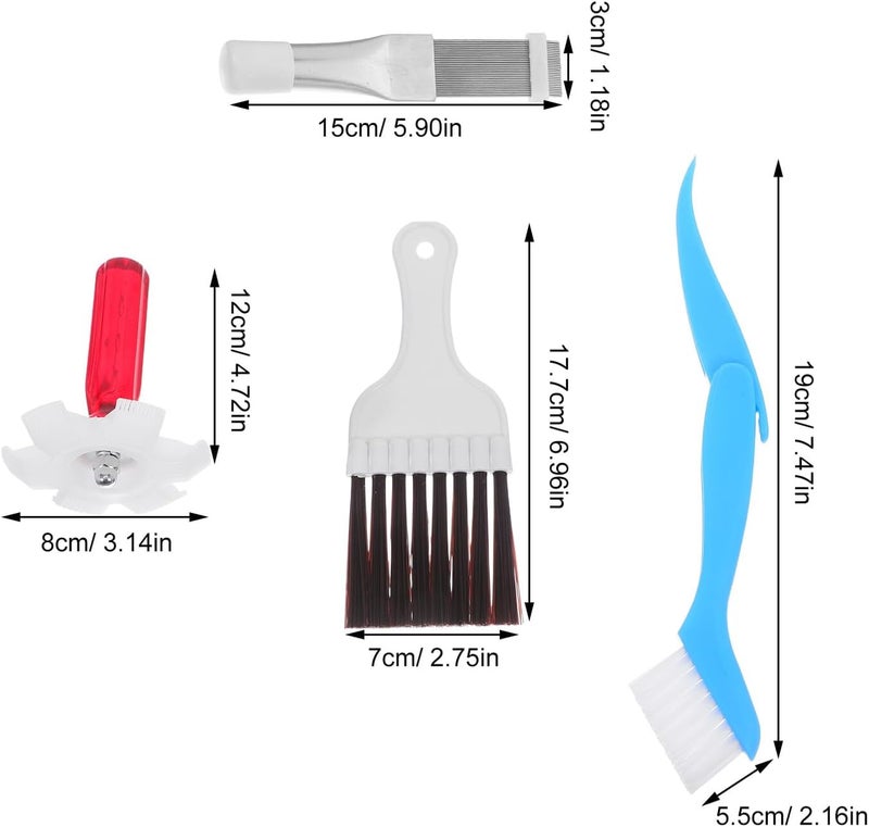 Uonlytech 4pcs Air Conditioner Fin Comb and Radiator Cleaning Brush Set Stainless Steel Coil Cleaning Tool with Dust Removal for HVAC Maintenance and Vehicle Air Conditioner Cleaning - Image 2