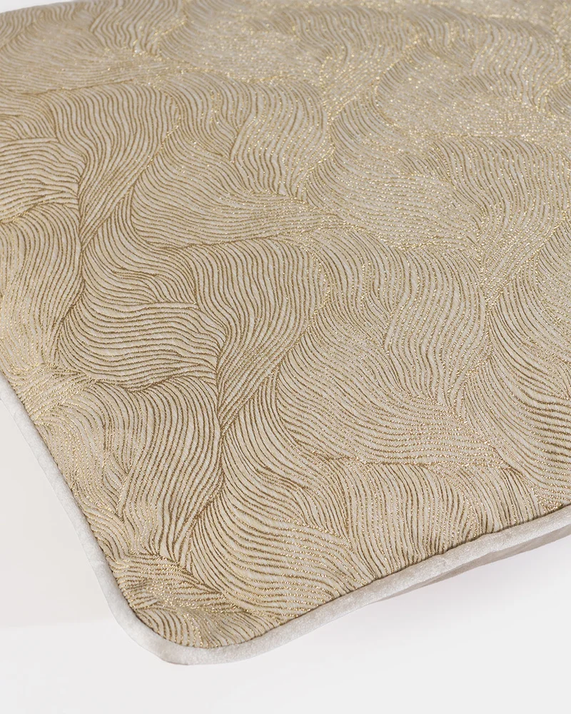 REDTAG Ivory and Gold and Lurex Jacquard Cushion
