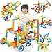 RAINBOW TOYFROG Fun Plus Size 156 Piece Pipe Building Blocks Set for Kids 48 Toddlers Daycare Educational STEM Interlocking Pipes Tubes Construction Blocks Makes Variety of Cars Push Toys - Image 2