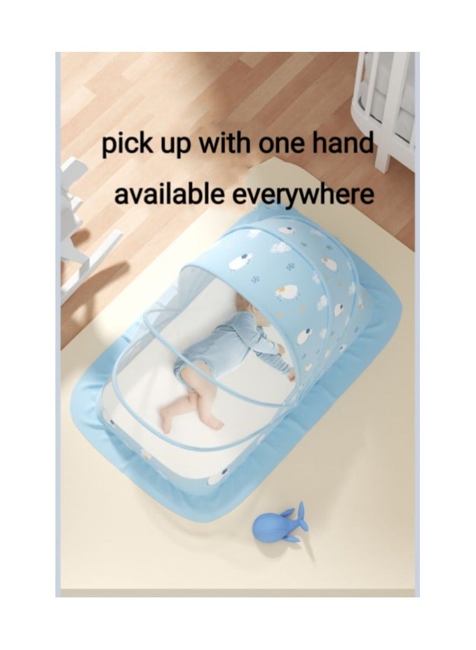 Portable baby mosquito net, multifunctional foldable instant portable pop-up mosquito net, newly upgraded 5 brackets/encrypted mesh, good light shielding, 360° anti-mosquito, suitable for babies aged 0-3 years old - Image 2