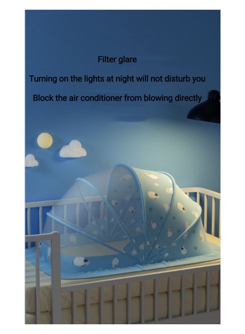 Portable baby mosquito net, multifunctional foldable instant portable pop-up mosquito net, newly upgraded 5 brackets/encrypted mesh, good light shielding, 360° anti-mosquito, suitable for babies aged 0-3 years old - Image 5