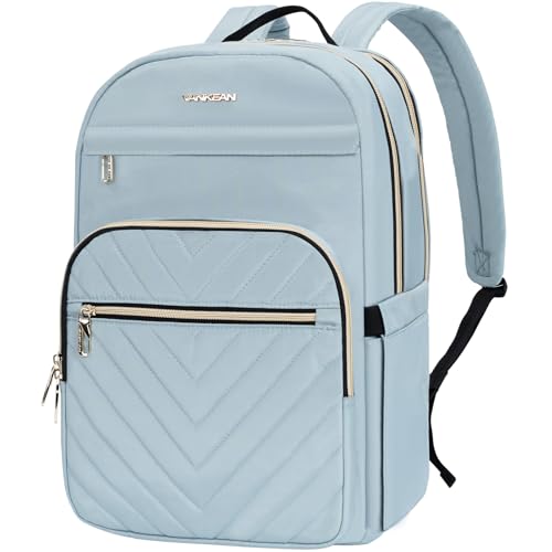 VANKEAN 156 Inch Laptop Backpack for Women Work Laptop Bag Fashion Waterproof Backpacks Stylish Travel Bags Casual Daypacks for College Business Light Blue - Image 1