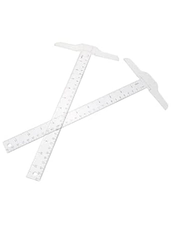 2Pcs 30Cm Plastic T Shape Ruler Double Sided Scale Drawing Tool For School - Image 1