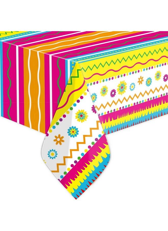 Fancy Land 4 Pack Cinco De Mayo Tablecloths Mexican Fiesta Plastic Tablecloths 54” X 108” Party Birthday Decoration  - Image 5