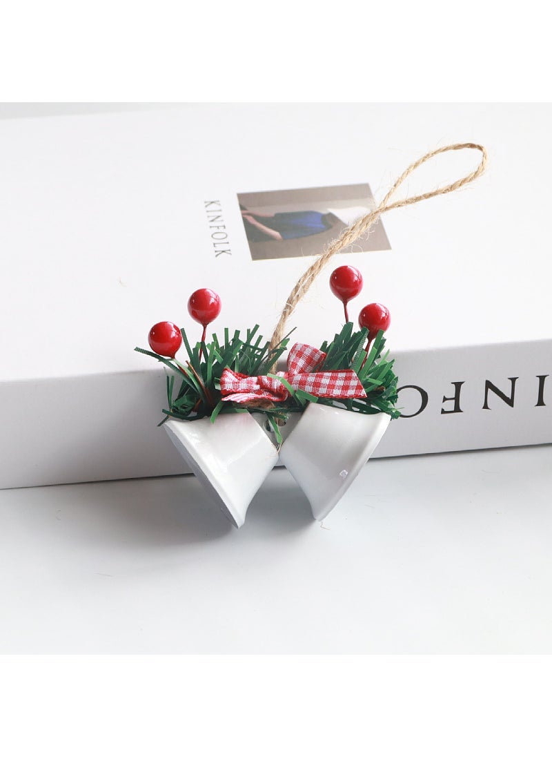 1 x 5 pcs Christmas Bells Window Decor Hanging Pendants White