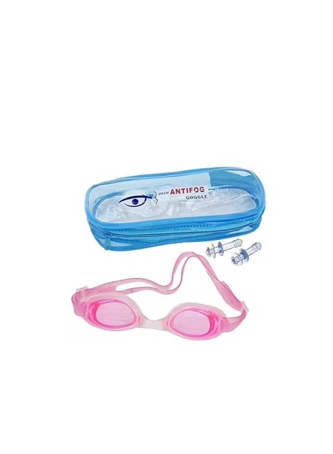 Generic Anti-Fog Swimming Goggles With Ear Plugs