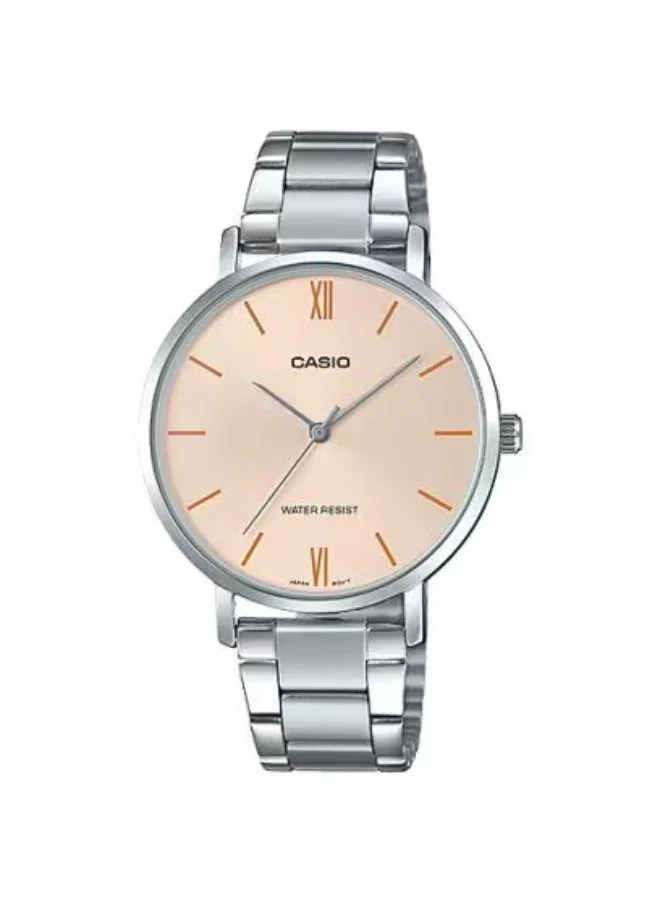 كاسيو Women's Analog Display Watch With Silver Stainless Steel Strap - LTP-VT01D-4BUDF