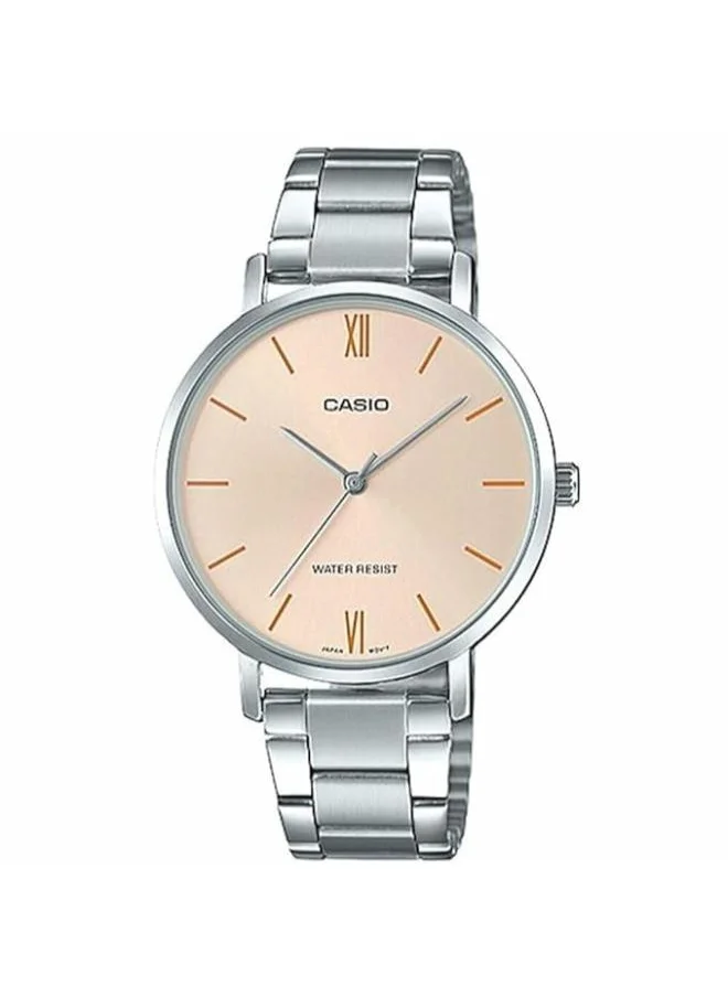 كاسيو Women's Analog Display Watch With Silver Stainless Steel Strap - LTP-VT01D-4BUDF