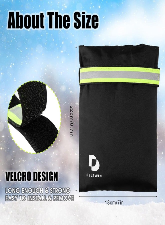 DELSWIN Outdoor Faucet Cover with Reflective Strips Freeze Protector Faucet Socks for Winter,2 Pack (Black) - Image 4