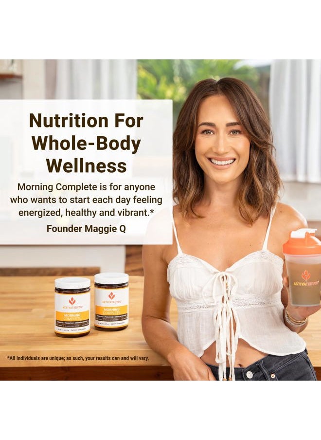 ACTIVATEDYOU - Morning Complete Daily Wellness Greens Superfood Drink Mix for Gut Health w/Prebiotics, Probiotics, Antioxidants, Green Superfoods, 10 Billion CFUs, 30 Servings (Citrus) - Image 1
