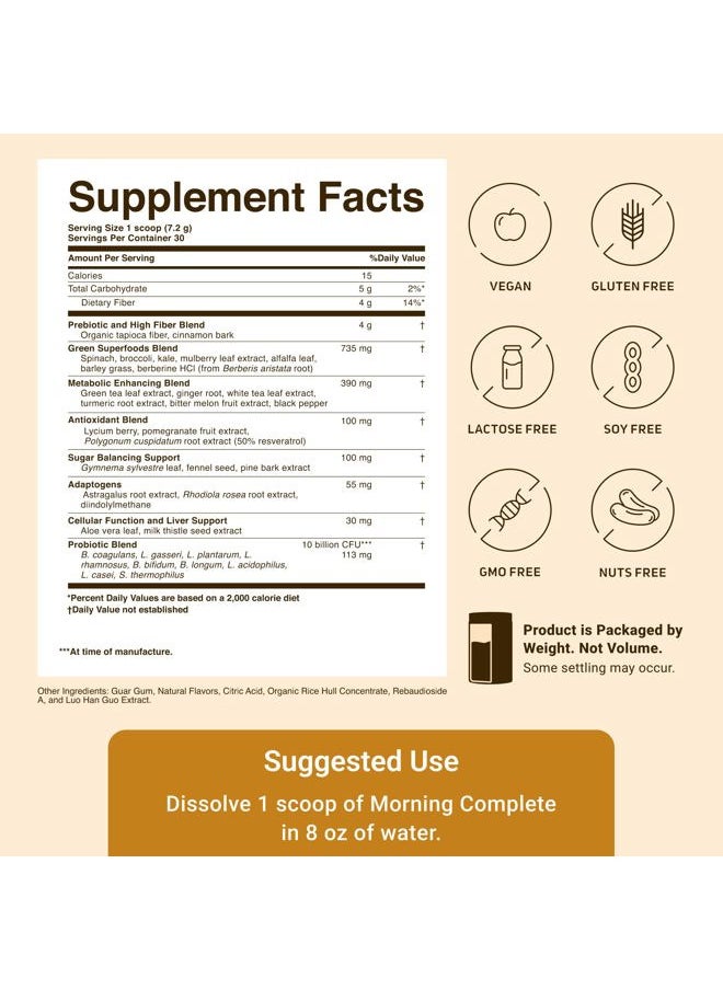 ACTIVATEDYOU - Morning Complete Daily Wellness Greens Superfood Drink Mix for Gut Health w/Prebiotics, Probiotics, Antioxidants, Green Superfoods, 10 Billion CFUs, 30 Servings (Citrus) - Image 1