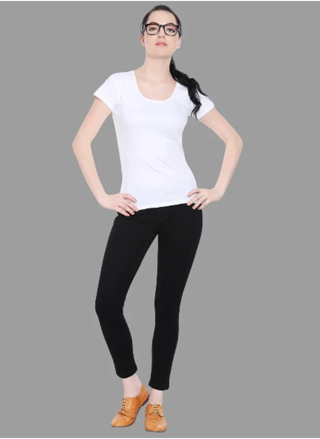 HIGH STAR Women Black Slim Fit Mid-Rise Clean Look Stretchable Jeans