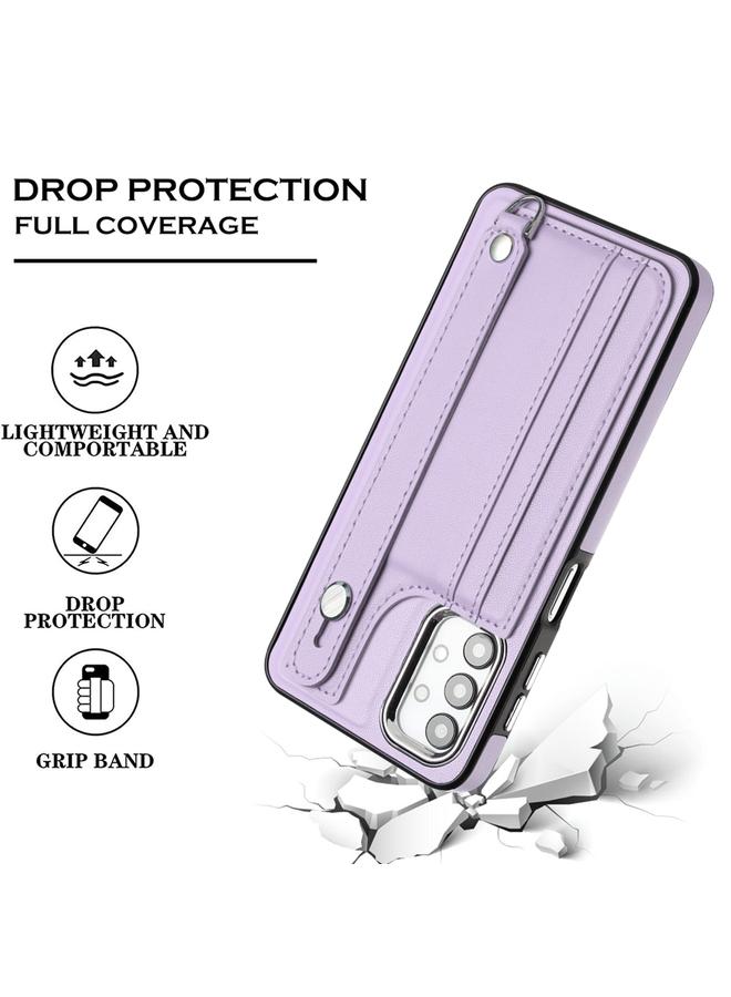 S-TOP Case For Samsung Galaxy A32 5G Shockproof Leather Phone Case with Wrist Strap - Image 4