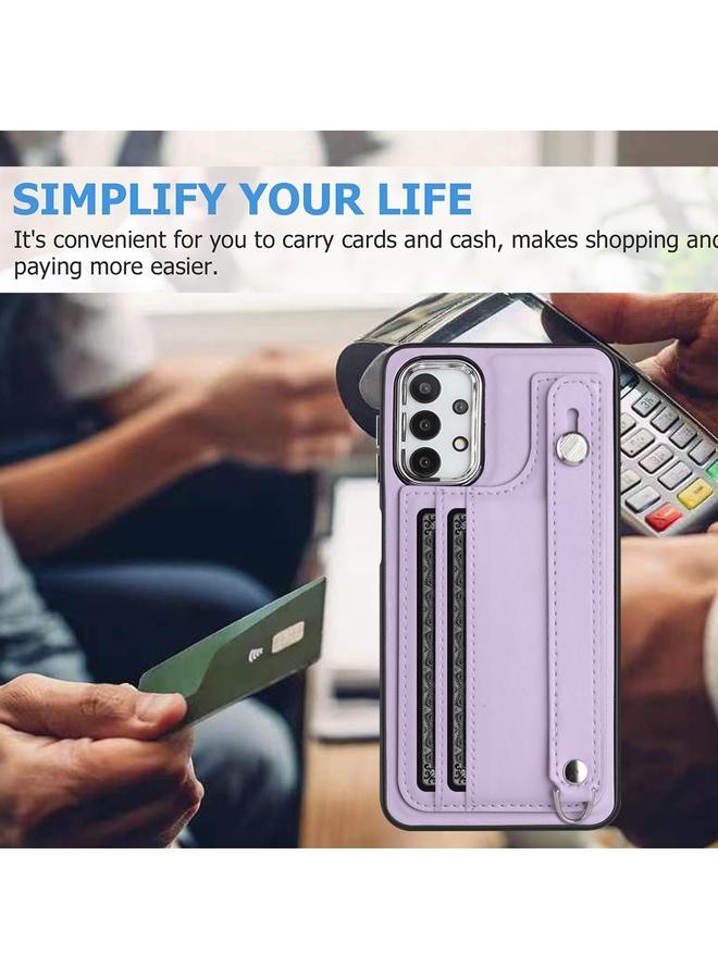 S-TOP Case For Samsung Galaxy A32 5G Shockproof Leather Phone Case with Wrist Strap - Image 2