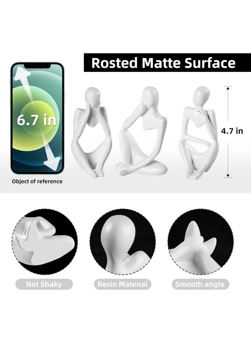 تمثال المفكر الأبيض، منحوتات تجريدية لديكور المنزل، تماثيل راتنجية عصرية، زخارف بيضاء لرفوف الكتب، طاولات القهوة، الأرفف، سطح المكتب، ديكور المكاتب، تماثيل فنية قابلة للتحصيل - Image 4