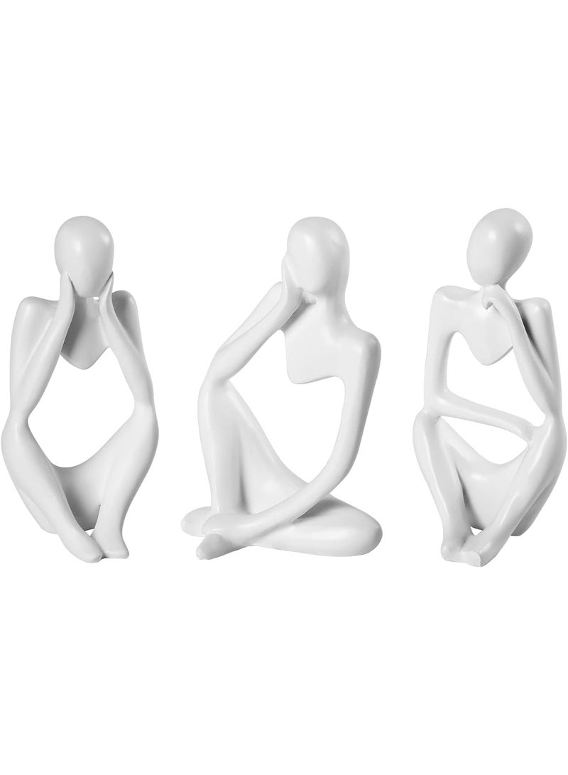 تمثال المفكر الأبيض، منحوتات تجريدية لديكور المنزل، تماثيل راتنجية عصرية، زخارف بيضاء لرفوف الكتب، طاولات القهوة، الأرفف، سطح المكتب، ديكور المكاتب، تماثيل فنية قابلة للتحصيل - Image 2