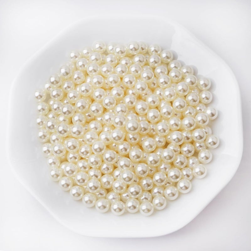 YIXUAN High Gloss Beads, Pack of 300 10 mm Faux Pearls without Hole, Artificial Pearls without Drilling for Vase Fillers, DIY Crafts, Table Decoration, Wedding Decoration, Home Accessories - Image 1
