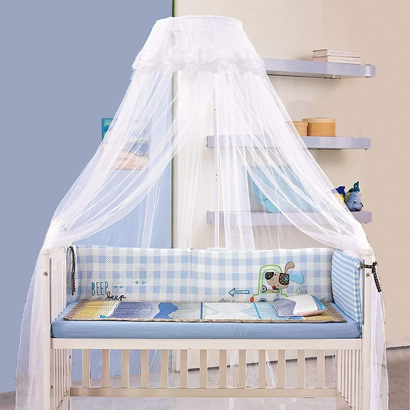 Joylife Baby Net Baby Toddler Bed Crib Dome Canopy Netting (White) - Image 2