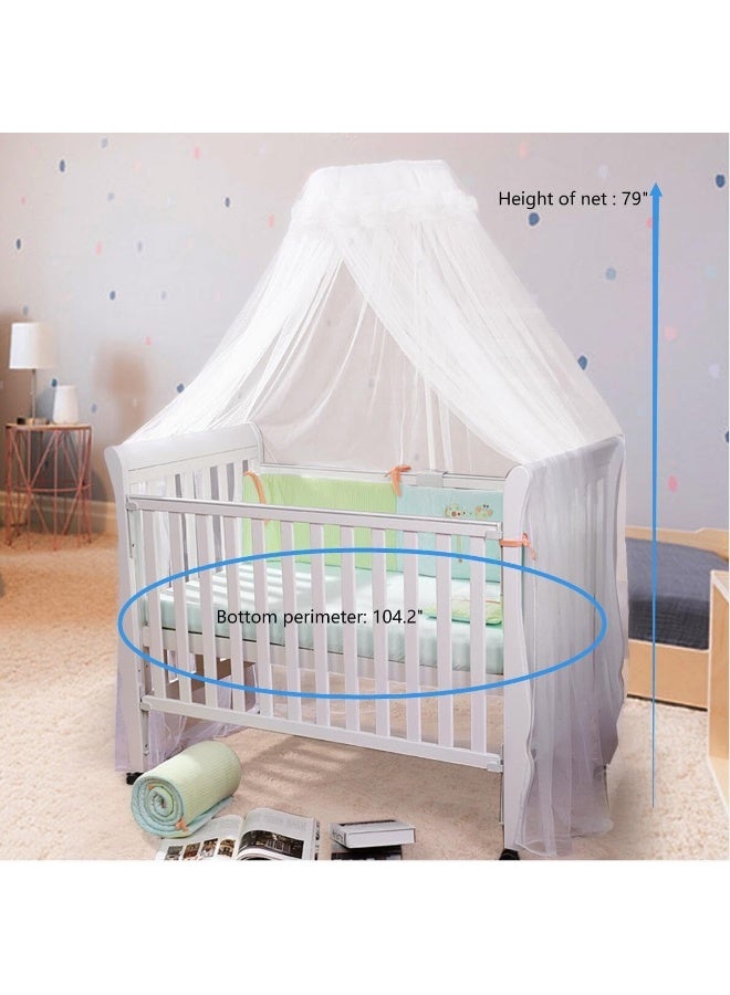 Joylife Baby Net Baby Toddler Bed Crib Dome Canopy Netting (White) - Image 4