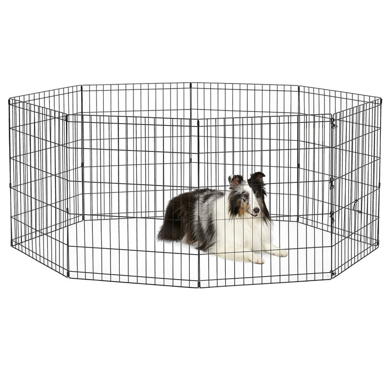 New World by MidWest Homes for Pets 30-Inch Exercise Pen, for Indoor and Outdoor use, 16 Sq Feet of Play, Folding Dog Pen, No Door Design for Maximum Security, Easy to Set Up, Foldable Pet Playpen - Image 1