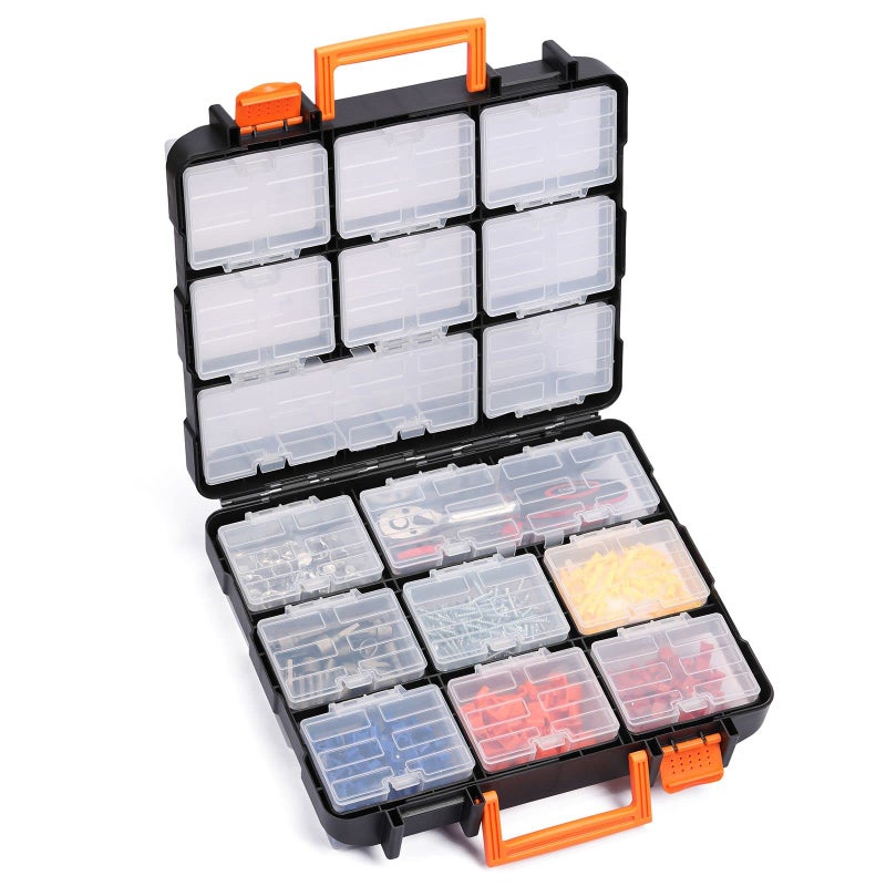 Mayouko 16 Compartments Detachable Toolbox Organizer,Hardware Organizer Box with Removable Sections,Carrying Storage Case for Patts,Screws,Bolts,Nuts,Toys - Image 1