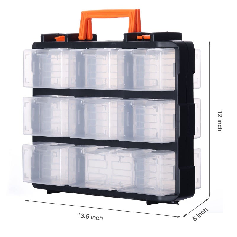 Mayouko 16 Compartments Detachable Toolbox Organizer,Hardware Organizer Box with Removable Sections,Carrying Storage Case for Patts,Screws,Bolts,Nuts,Toys - Image 3