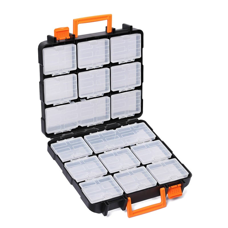 Mayouko 16 Compartments Detachable Toolbox Organizer,Hardware Organizer Box with Removable Sections,Carrying Storage Case for Patts,Screws,Bolts,Nuts,Toys - Image 2