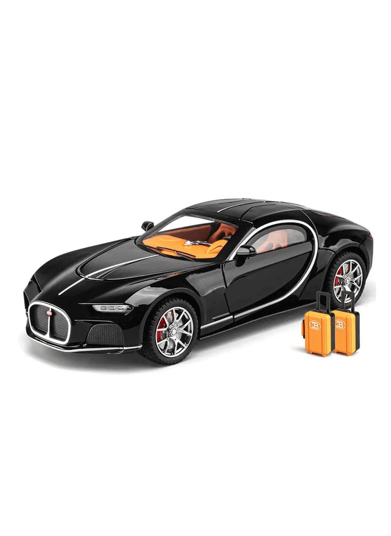 Toyland 1: 24 Scale Bugatti Atlantic Model Car Toy, Alloy Diecast Car 6 Doors Openable Vehicle with Light Sound Pullback Car Toy  - Image 1