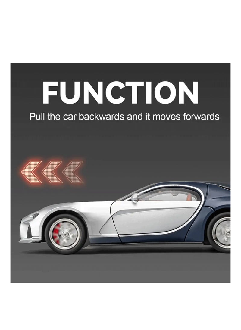 Toyland 1: 24 Scale Bugatti Atlantic Model Car Toy, Alloy Diecast Car 6 Doors Openable Vehicle with Light Sound Pullback Car Toy  - Image 4