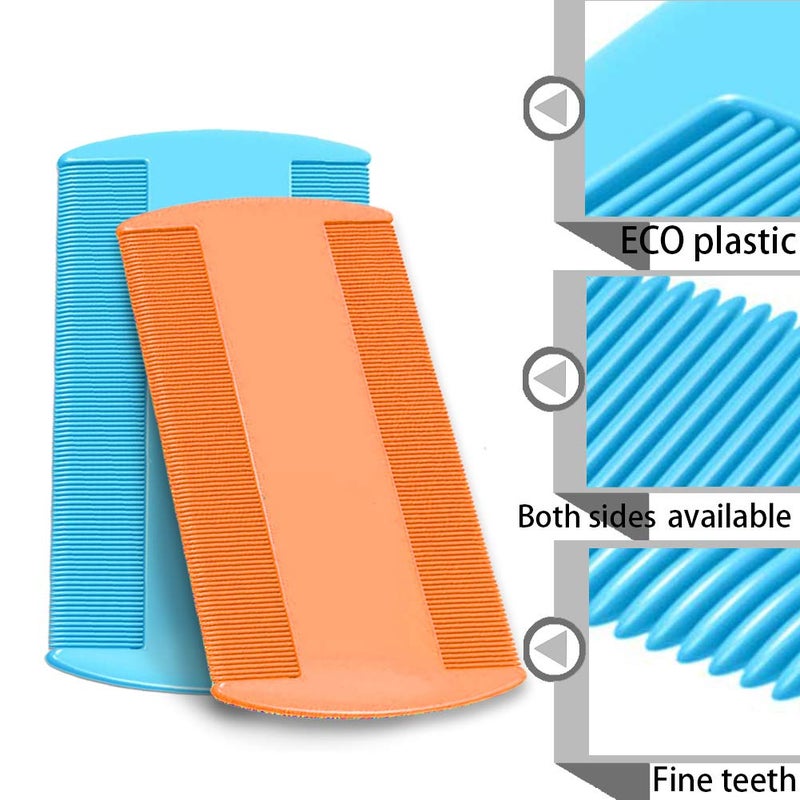 SKYPIA 4 Packs Combs Double Sided Pet Combs Grooming Flea Tick Lice Dandruff Removal Fine Tooth Hair Combs for Cats Dogs Puppy - Image 4
