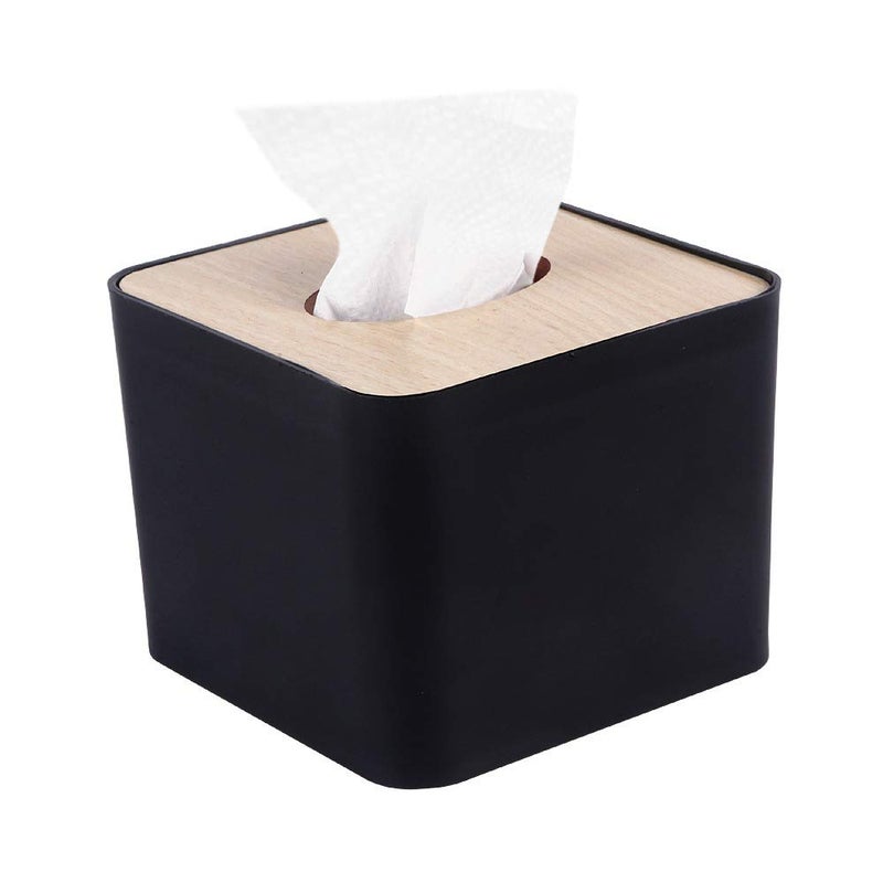 KR STORE Pop Up Table Top Tissue Box Table Top Removable Bamboo Wood Cover Plastic Tissue Box Holder Storage Organizer Fashion Tissue Holder Case for Home Decoration 2 - Image 1