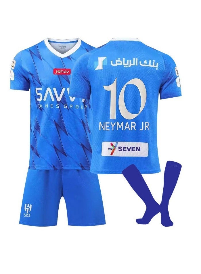 Neymar Riyadh Crescent No. 10 Jersey Children's Football Jersey Set Game Training Jersey - Image 3