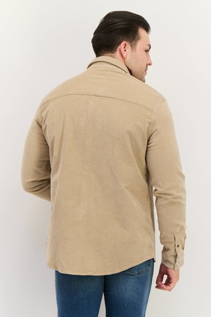 Sorbino Men Textured Jacket Shirt, Beige - Image 4