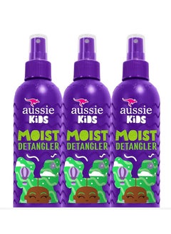 Aussie Aussie Kids Moist Detangler Spray, Sulfate & Paraben Free, Moisturizing & Tangle-Free Hair Care for Kids, Cruelty-Free, 8 Fl Oz Each, 3 Pack 